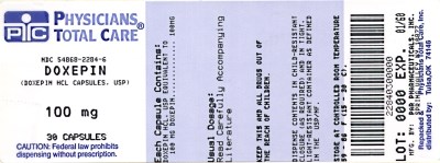 Image Of Doxepin HCl 100 mg Package Label (Package Label For 100mg Capsules)